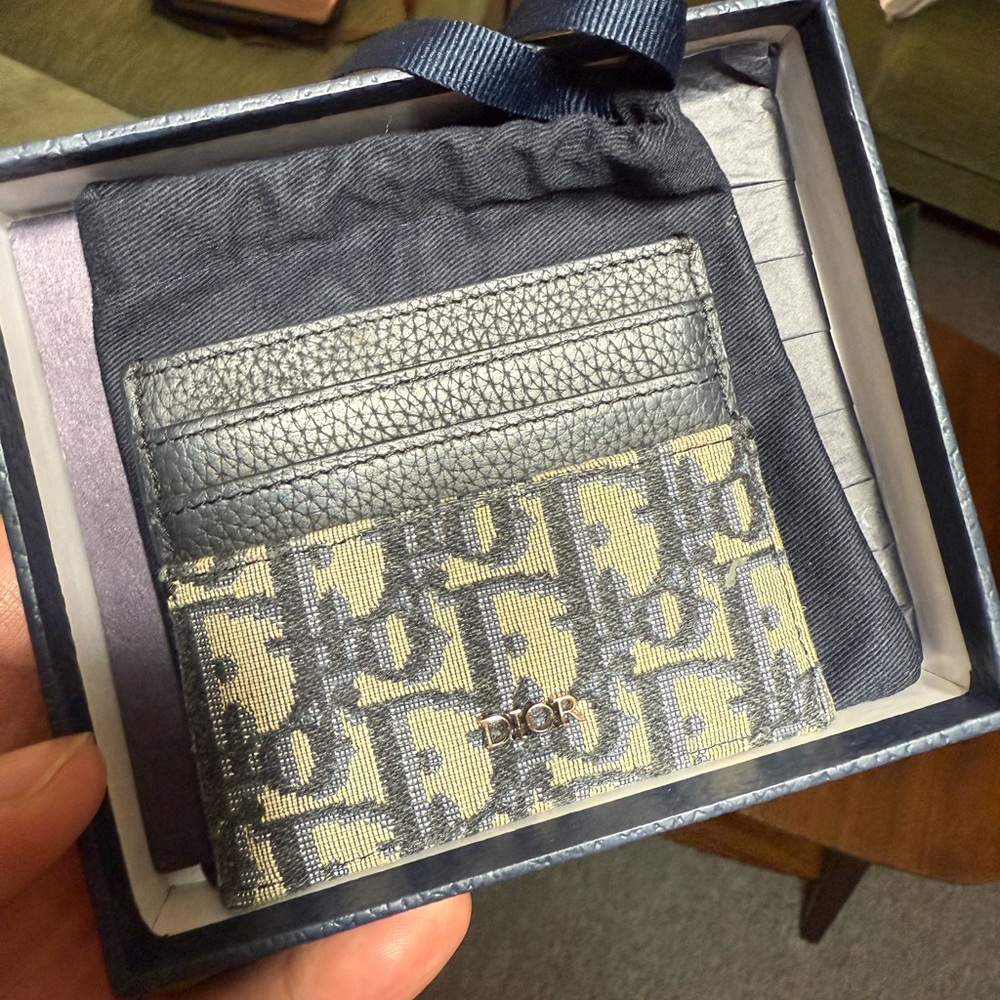 Dior Monogram Black and Cream Card Holder